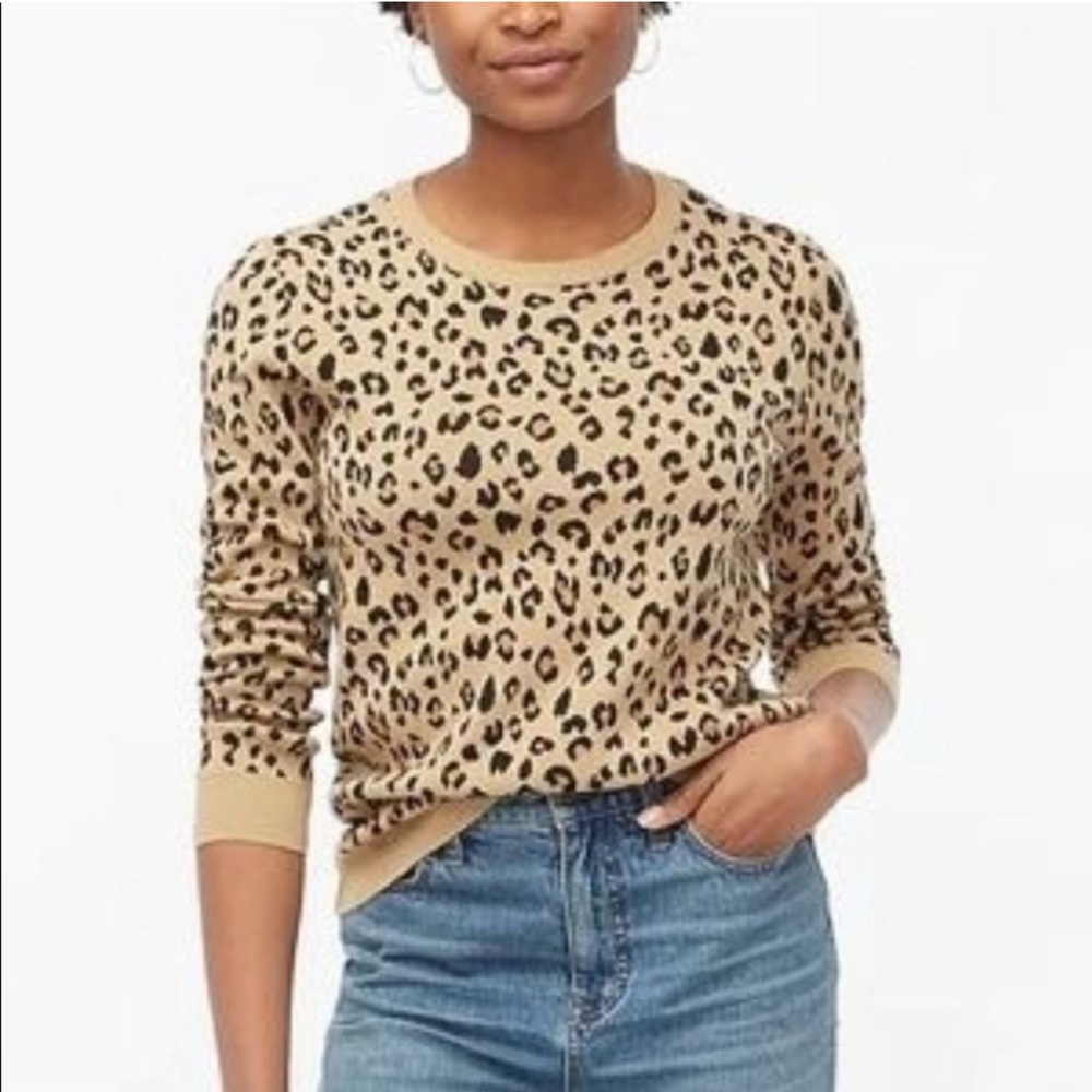 J. Crew Leopard Teddie Sweater